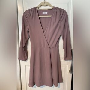 Aritzia Babaton Optima Longsleeve Mini Dress Mauve Ombre NWT XS